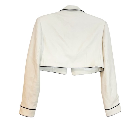 Ceren Ocak Open Front Crop Jacket in White Women's Size M NWT - Picture 7 of 12